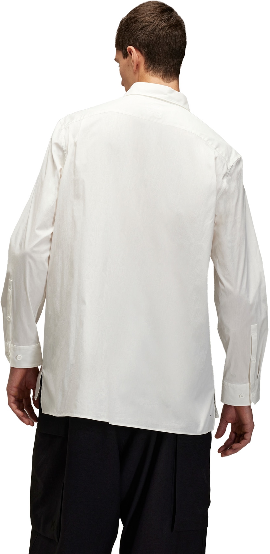 Y-3: Blanc Chemise à poche plissée Blanc - 3