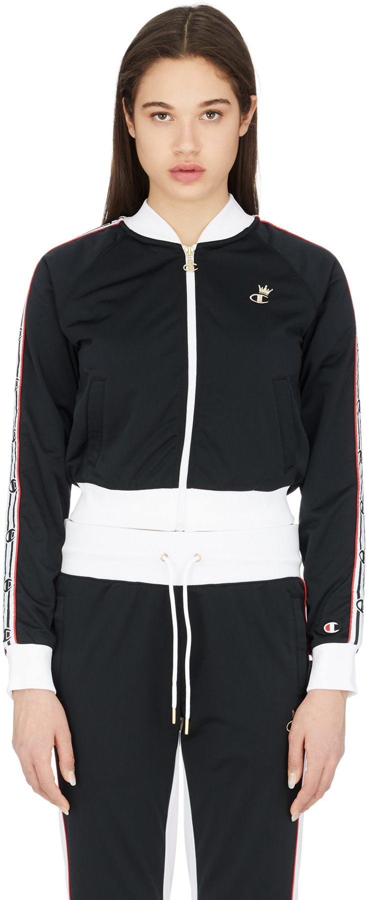 Champion: Noir Veste de Survêtement Logo Couronne 'C' Noir - 1