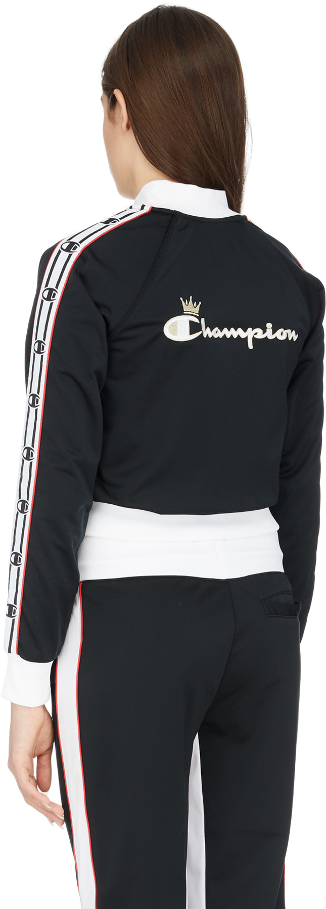 Champion: Noir Veste de Survêtement Logo Couronne 'C' Noir - 3