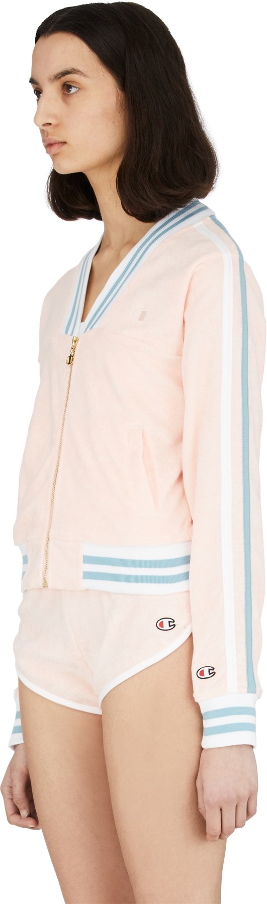 Champion: Pink Terry Cloth Warm Up Jacket - 2