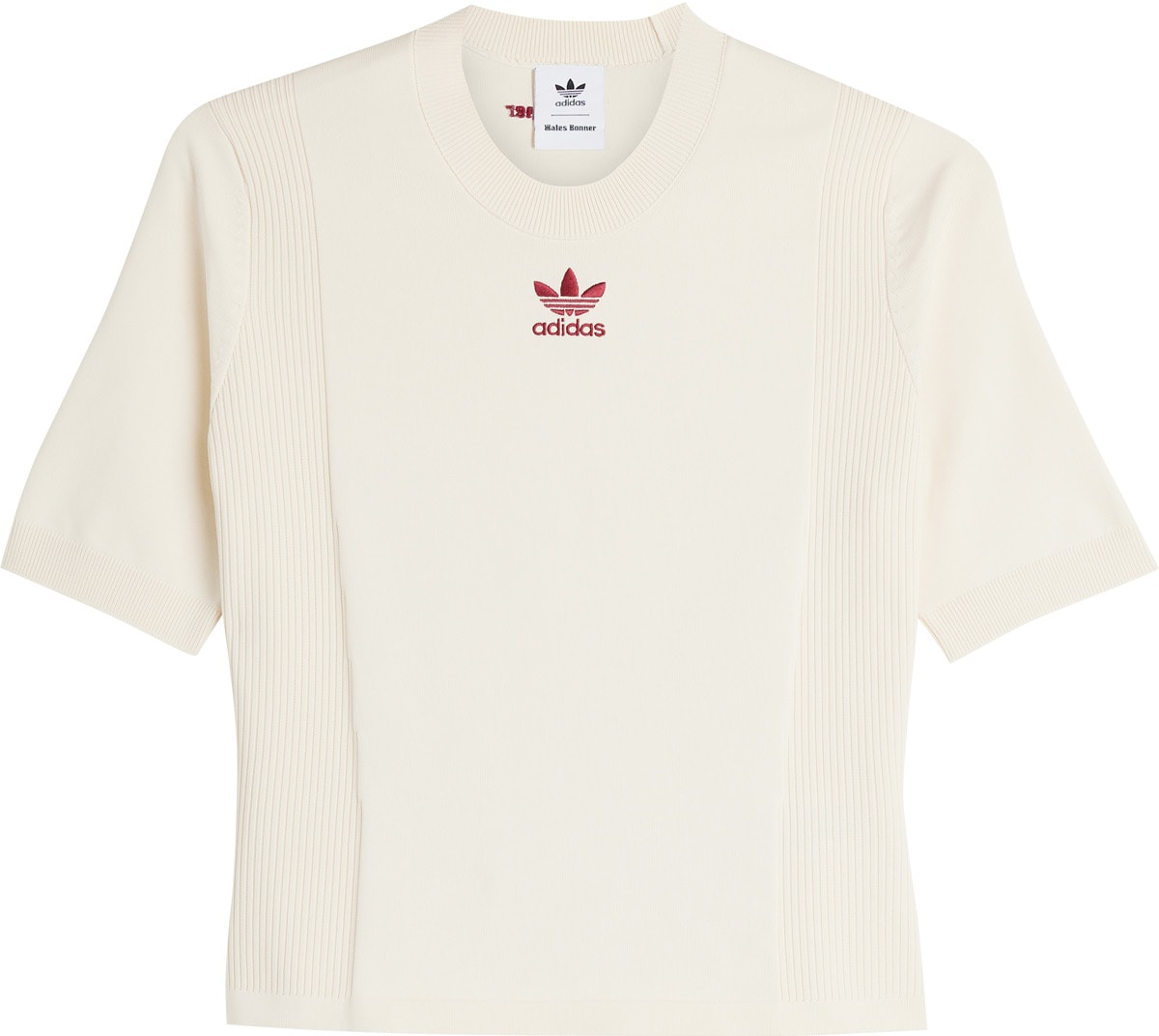 adidas Originals: White Wales Bonner Knit Short Sleeve Top - 1