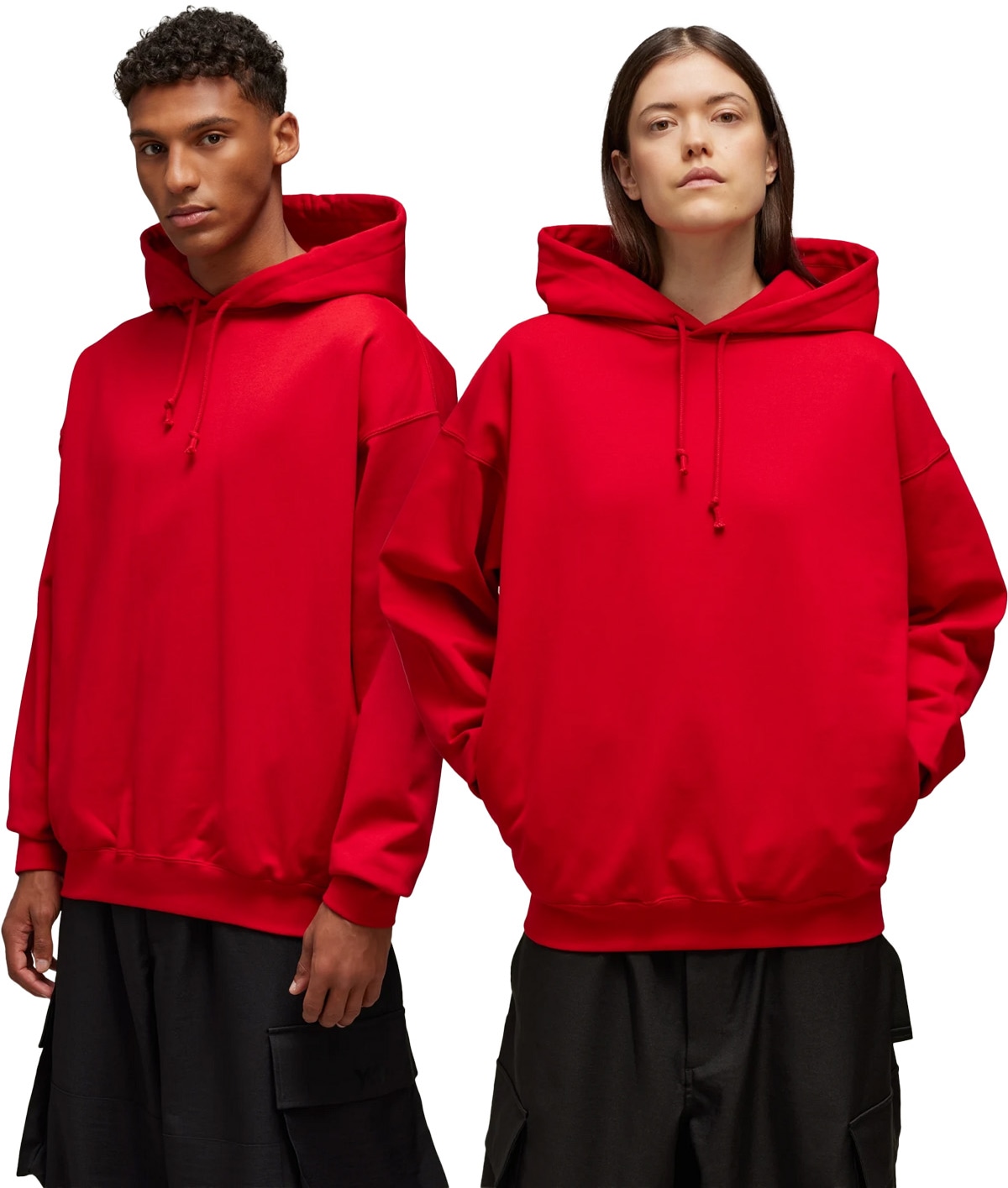 Y-3: Rouge Sweat à capuche graphique Rouge - 2