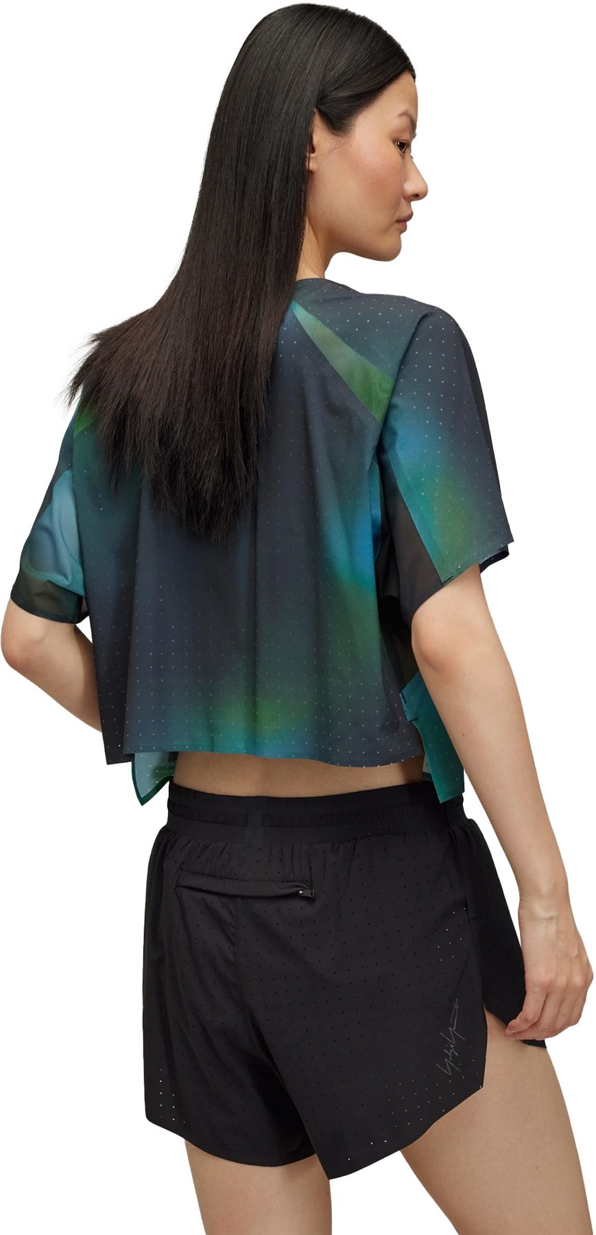Y-3: Multicolores T-shirt à manches courtes pour la course à pied AOP Multicolores - 3
