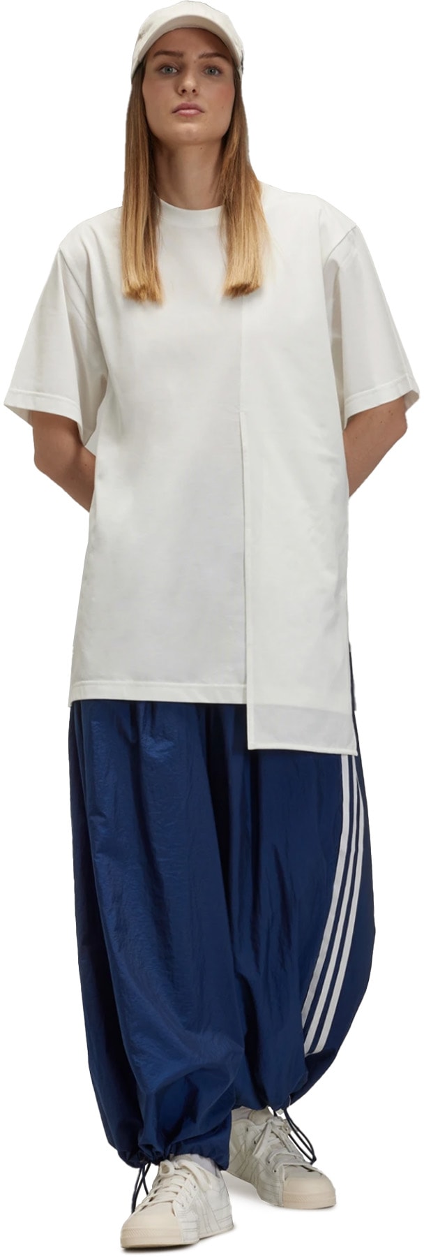 Y-3: Blue 3-Stripes Nylon Track Pants - 2