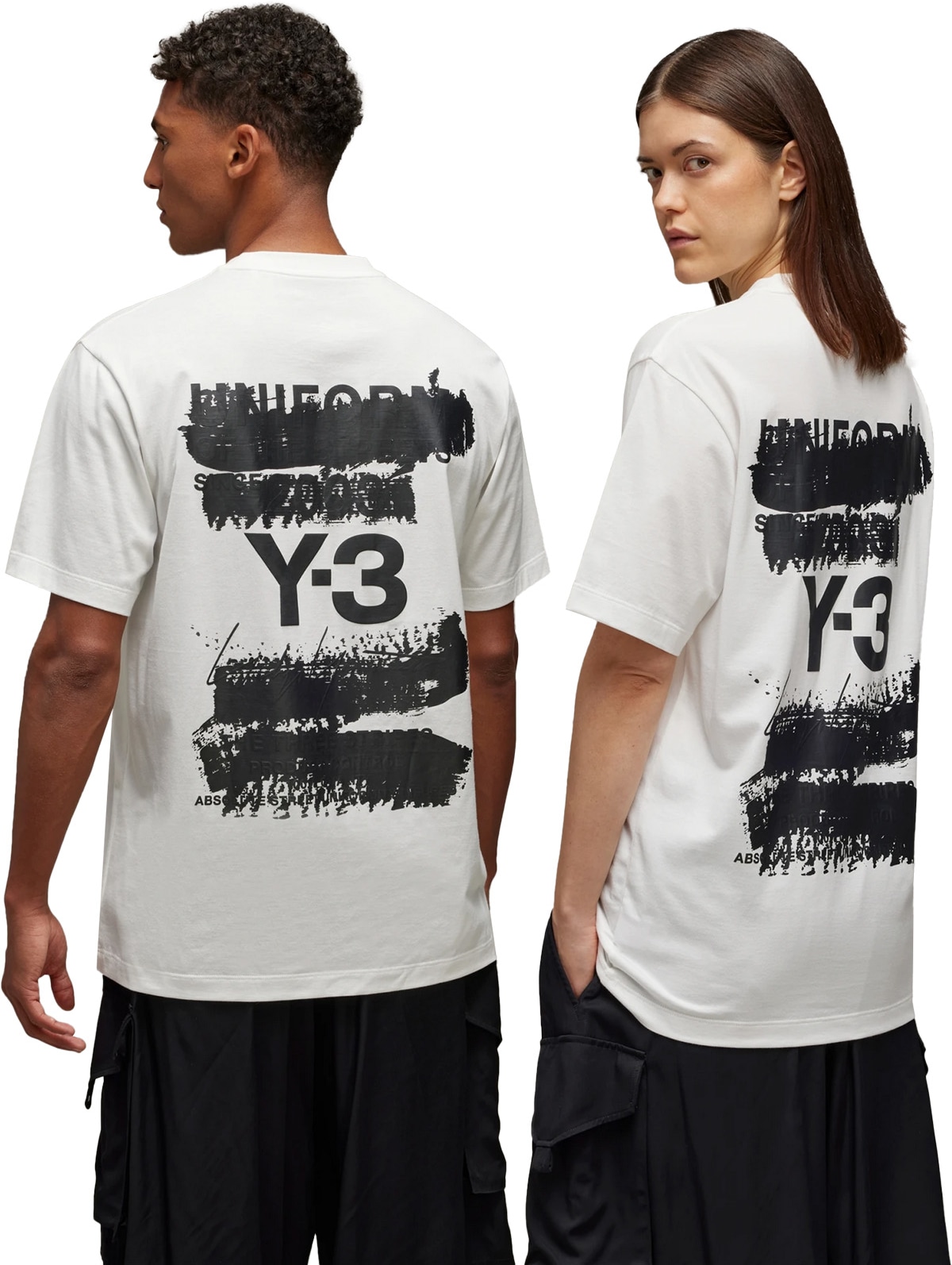 Y-3: Blanc T-Shirt graphique à manches courtes Blanc - 3