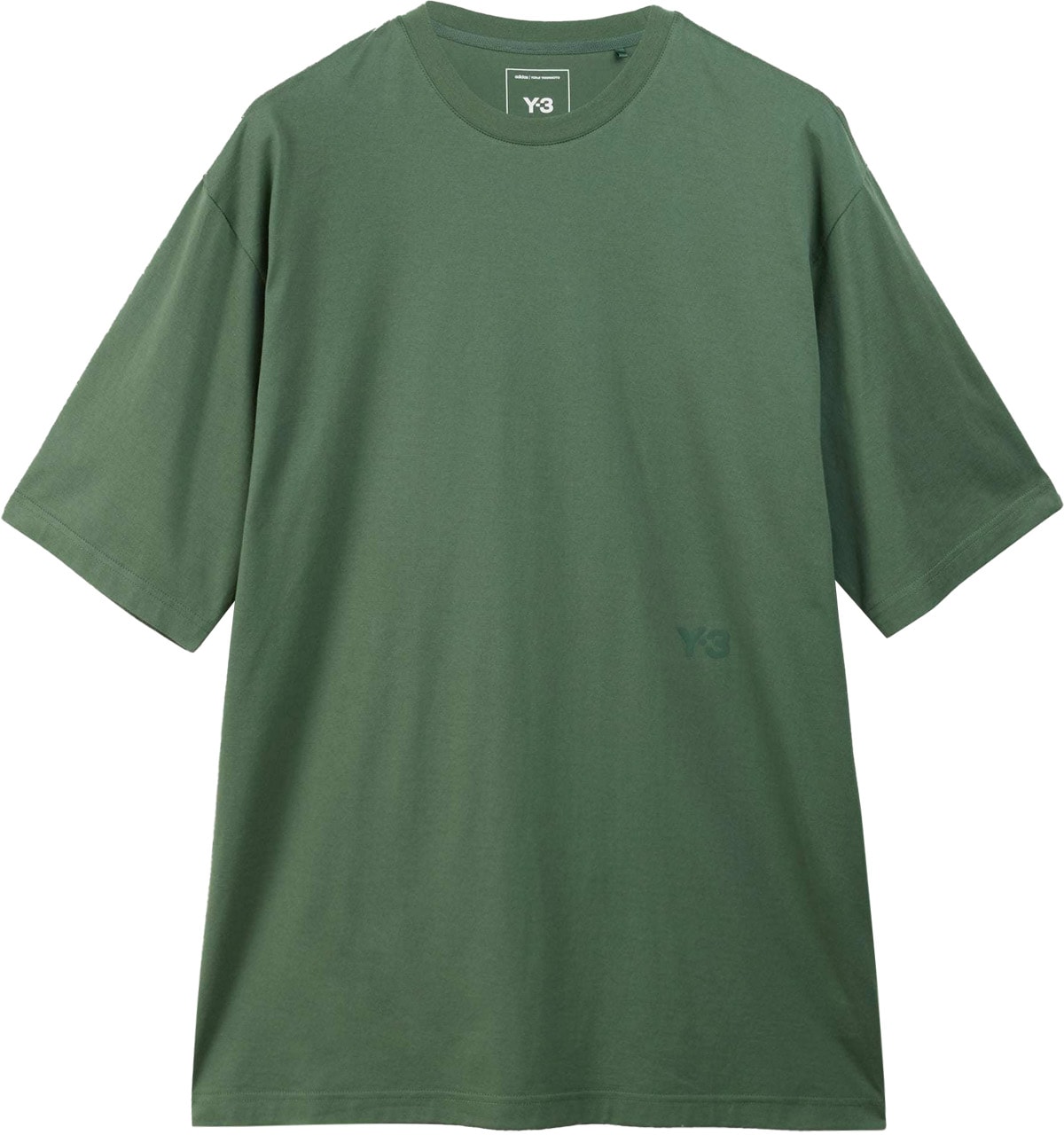 Y-3: Vert T-Shirt Boxy à manches courtes Vert - 1