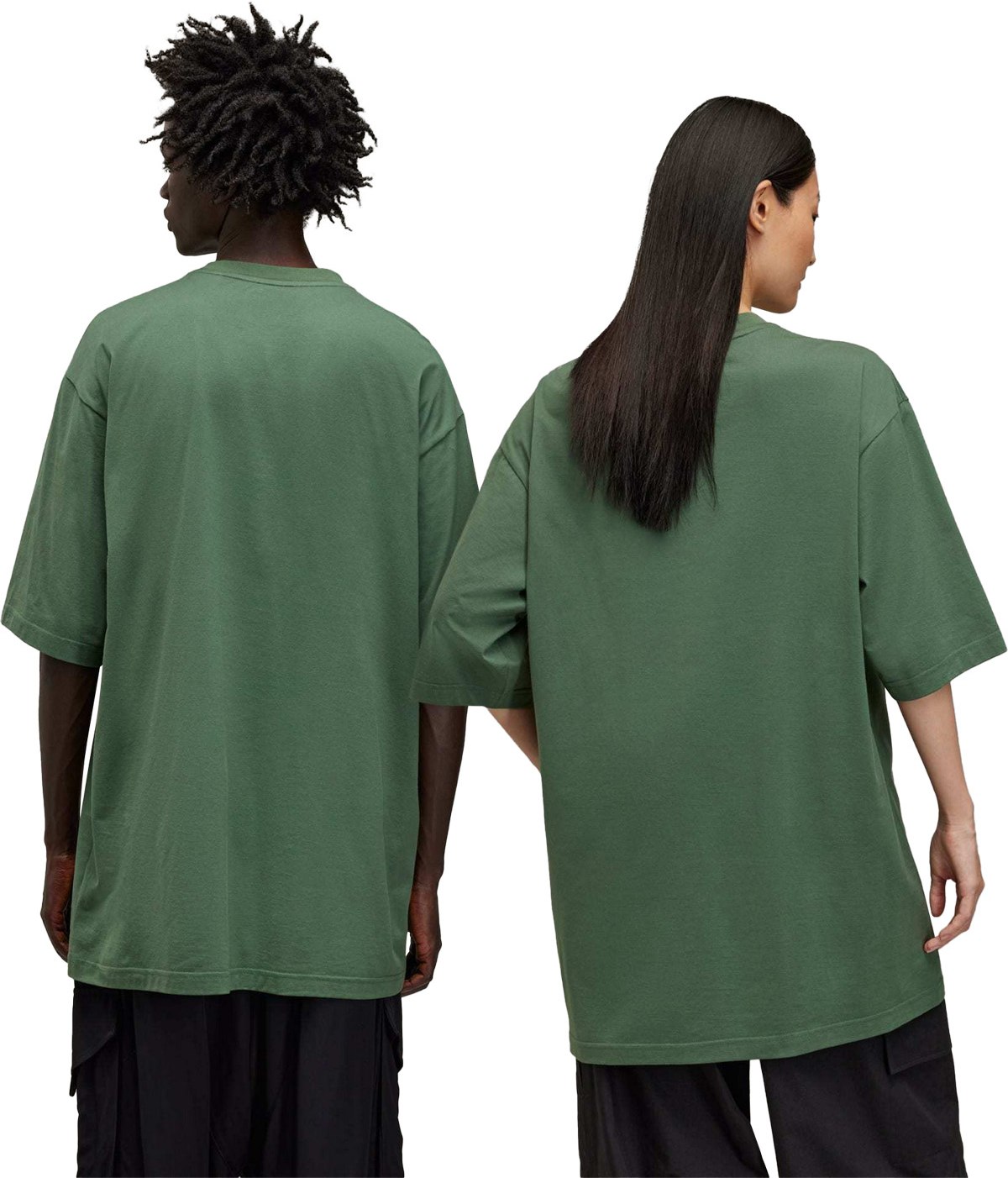 Y-3: Vert T-Shirt Boxy à manches courtes Vert - 3