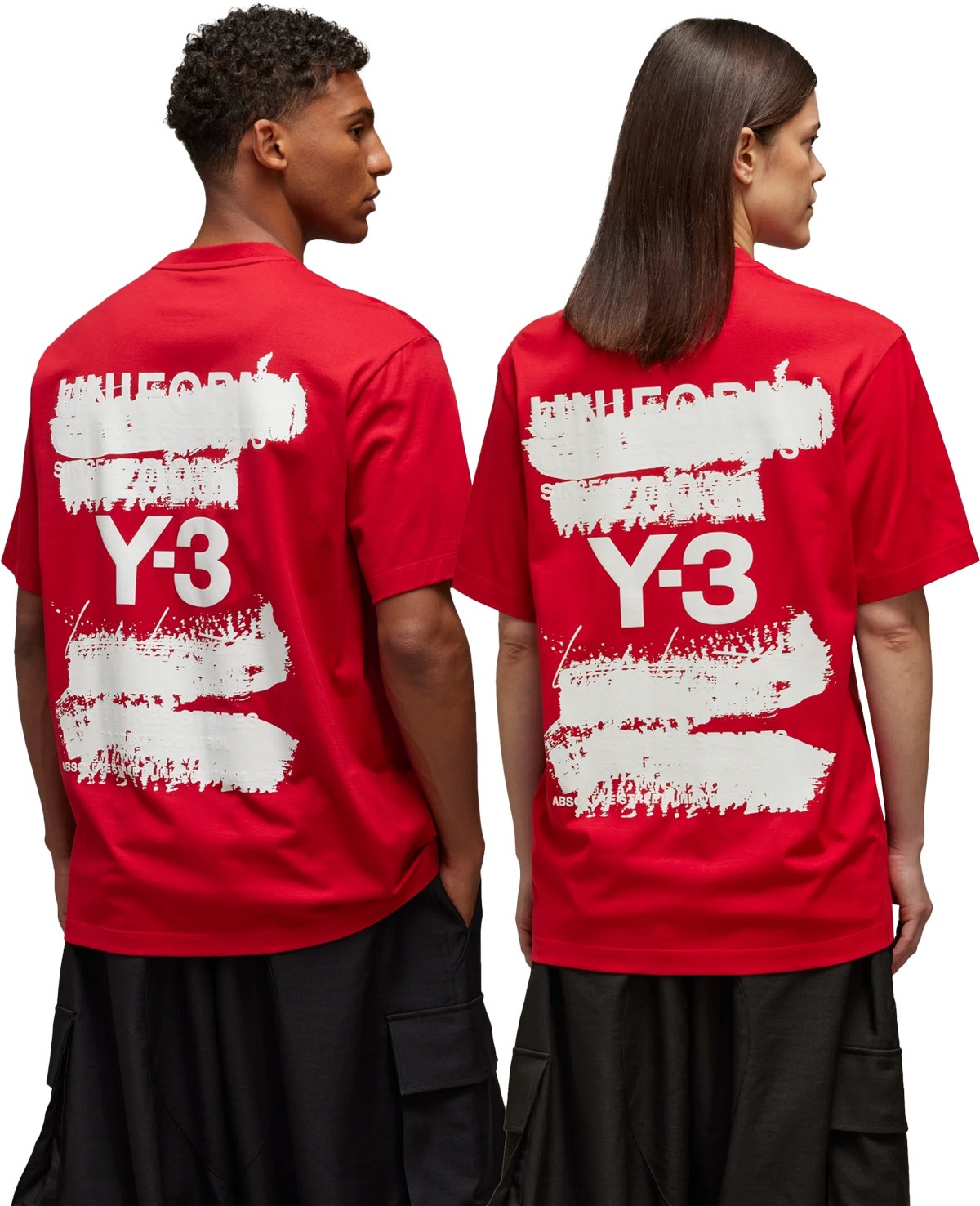 Y-3: Rouge T-Shirt graphique à manches courtes Rouge - 3