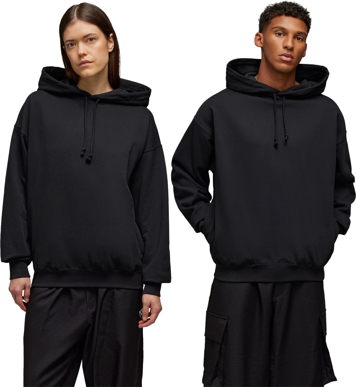 Y-3: Black Graphic Hoodie - 2