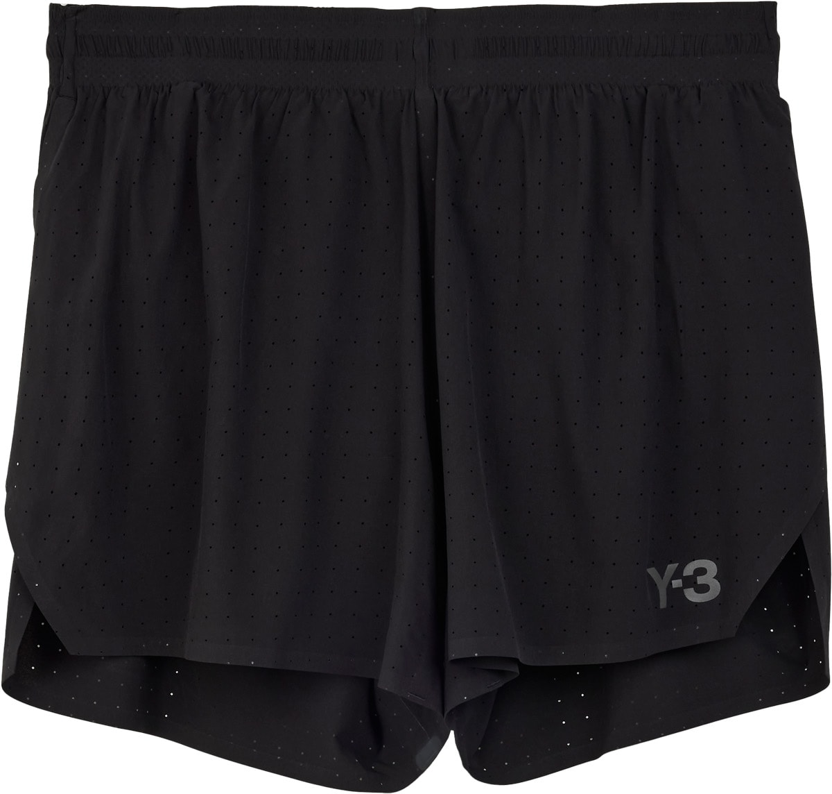 Y-3: Black Running Shorts - 1