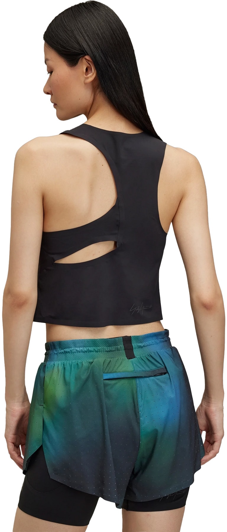 Y-3: Black Running Fitted Top - 3