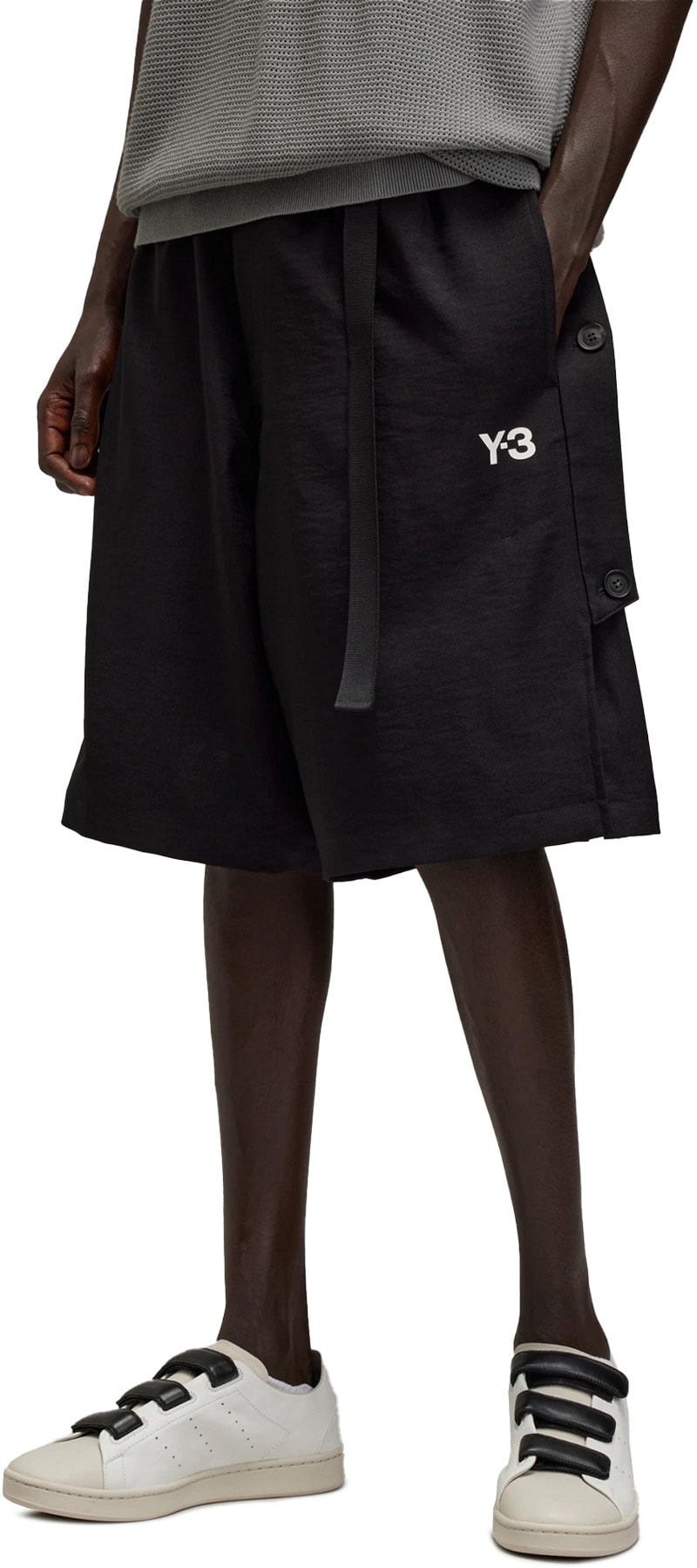 Y-3: Noir Sport Uniform 3-Stripes Shorts Noir - 2