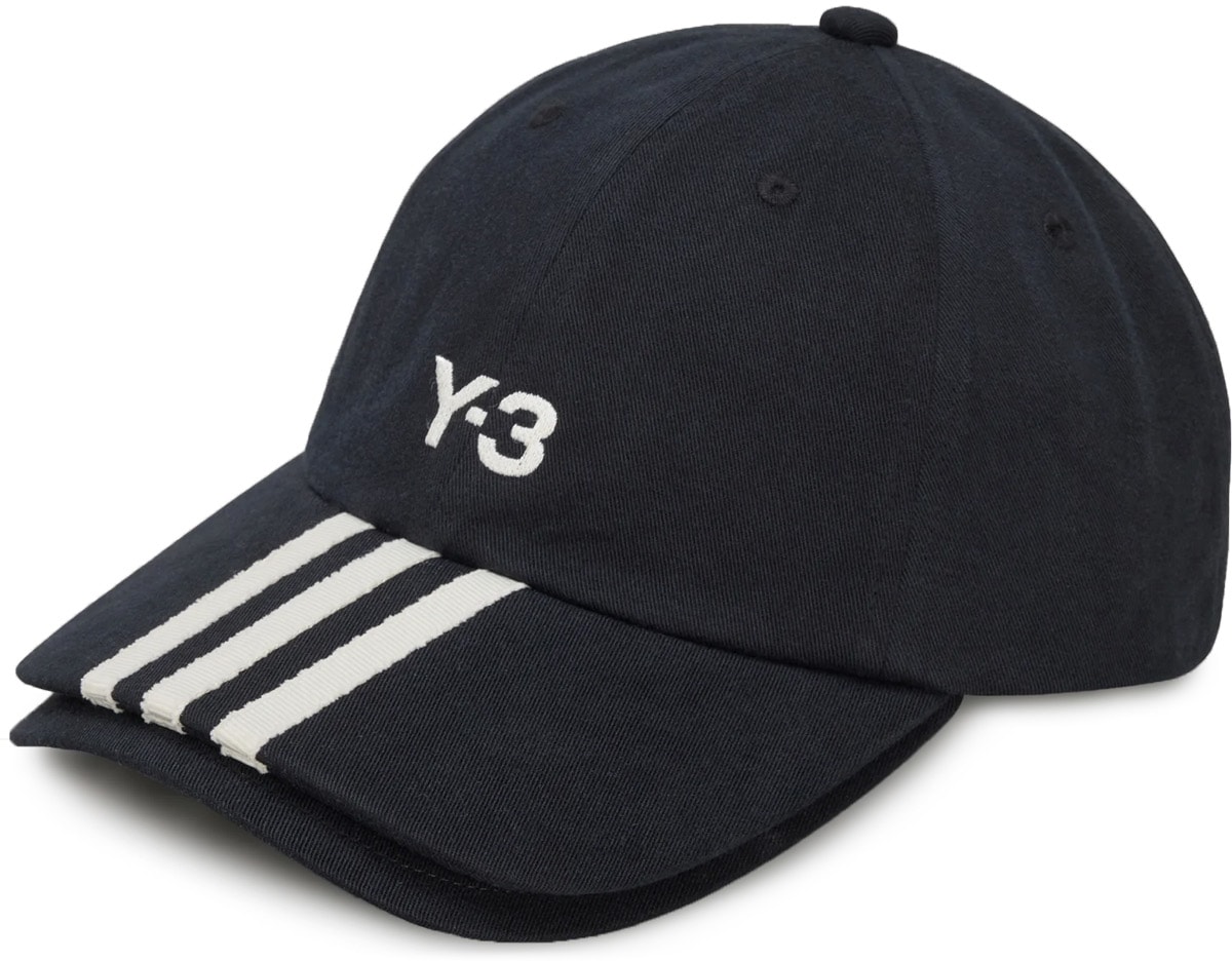 Y-3: Noir Casquette à 3 bandes Noir - 1