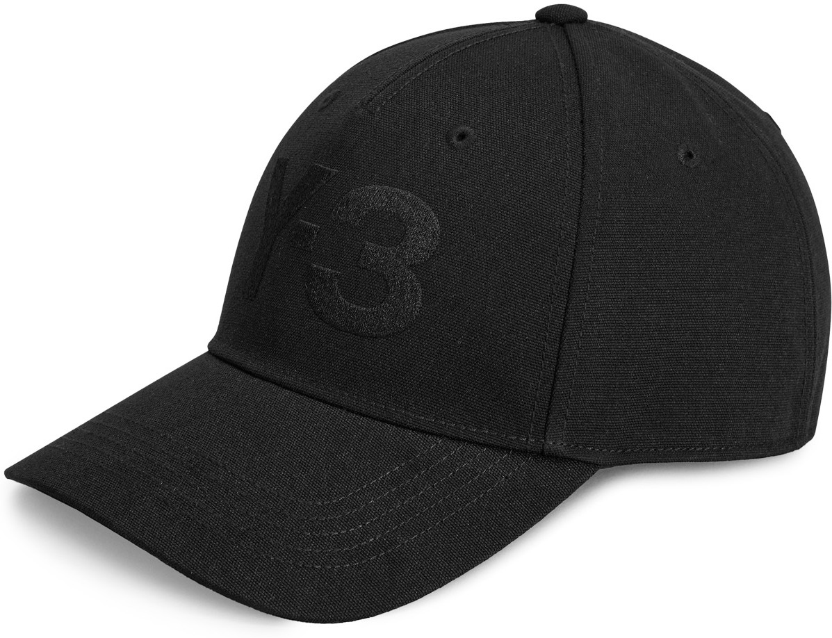 Y-3: Noir Logo de la casquette Noir - 1