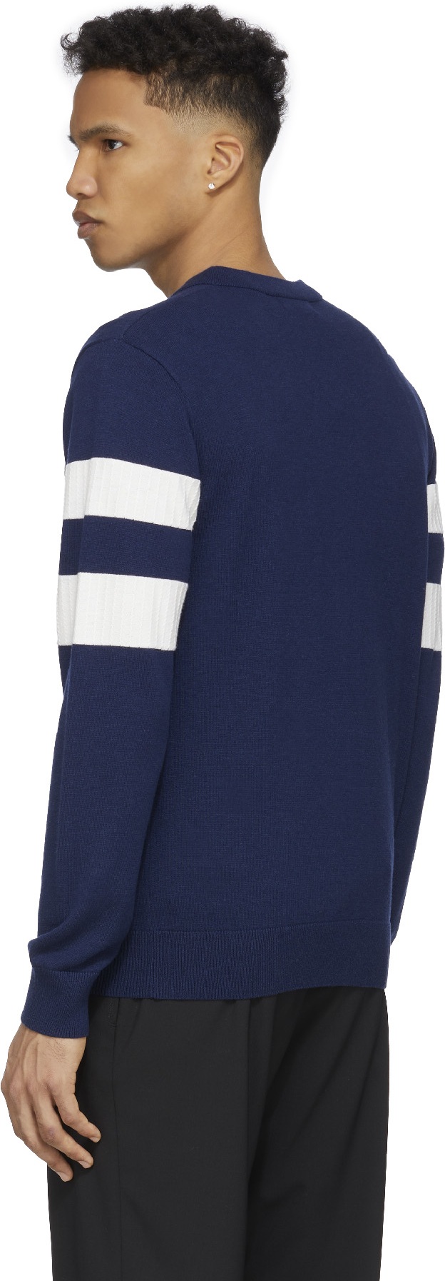 Fred Perry: Bleu Cardigan Tipped Sleeve Bleu - 3