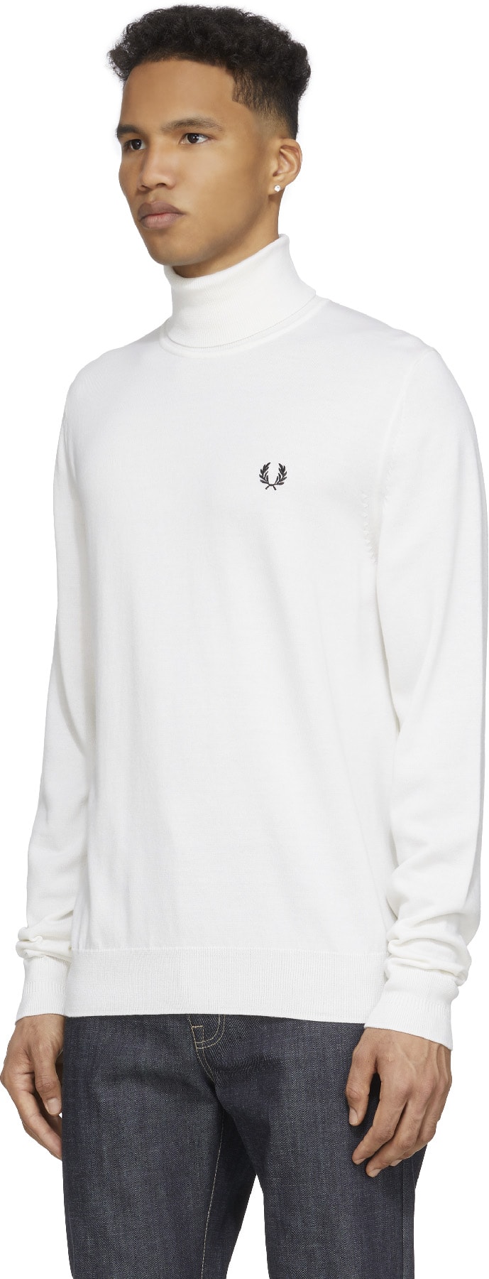 Fred Perry: Black Roll Neck Knit Sweater - 2