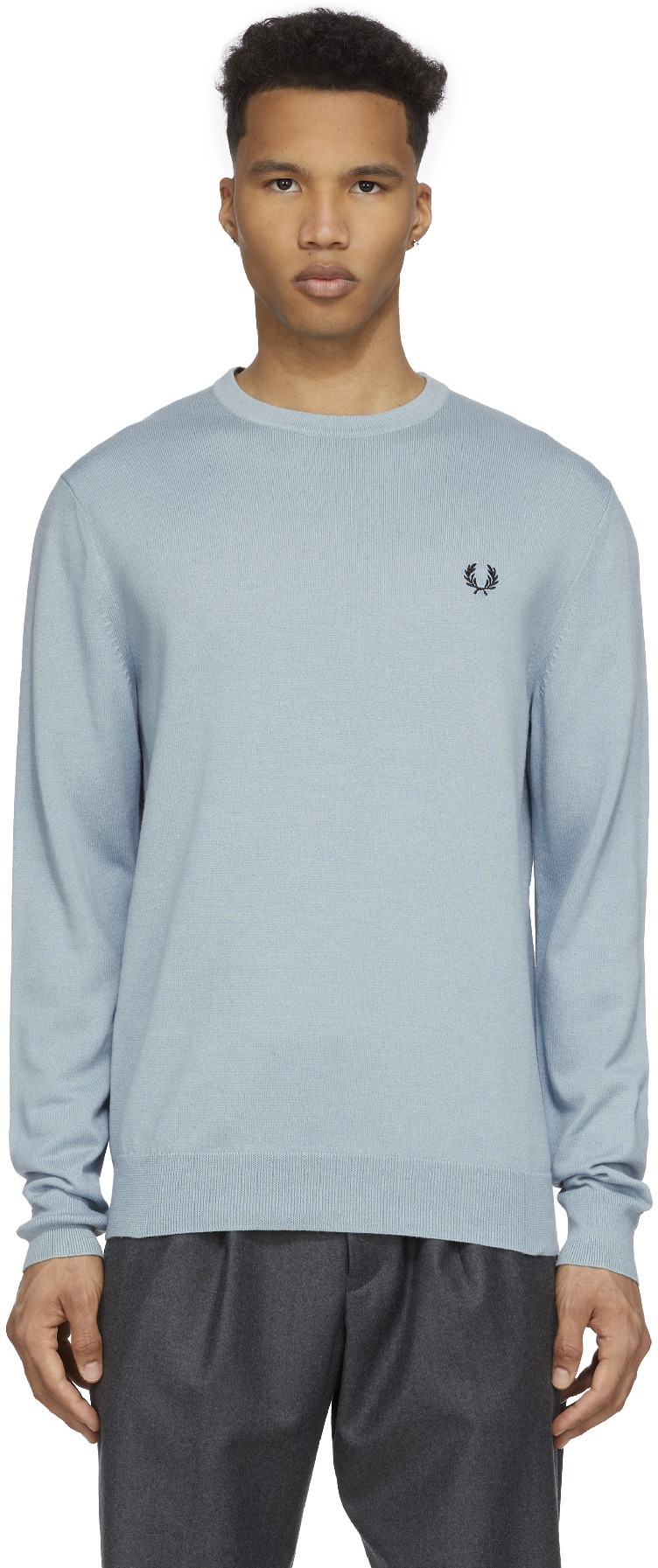 Fred Perry: Blue Classic Crew Neck Sweater - 1