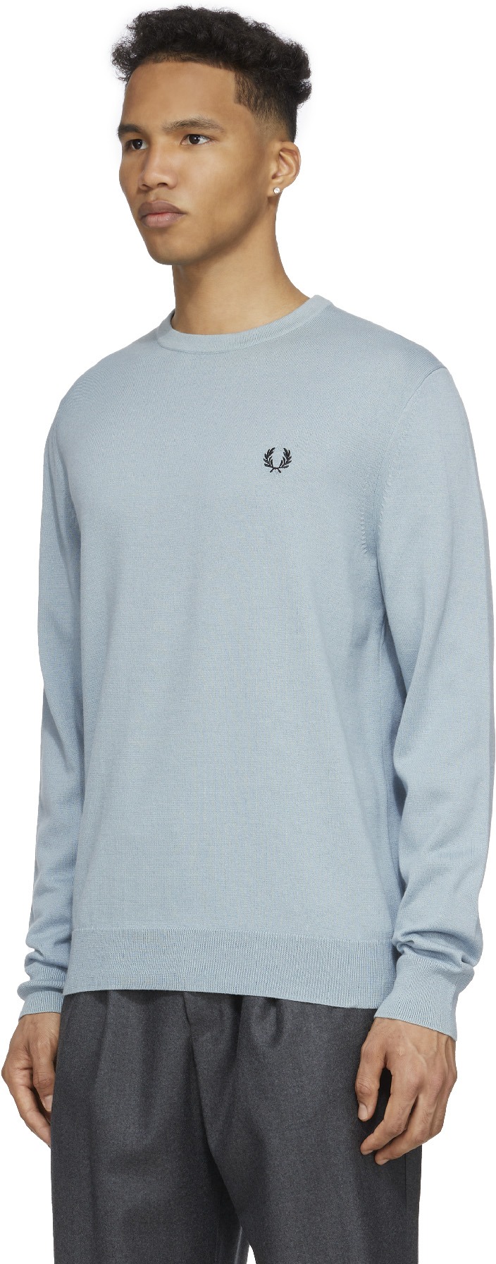 Fred Perry: Blue Classic Crew Neck Sweater - 2