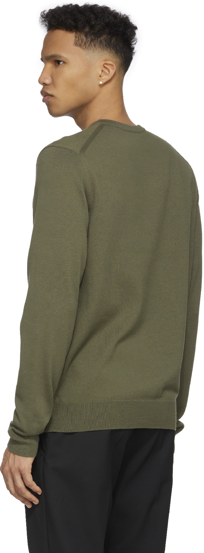 Fred Perry: Green Classic Crew Neck Sweater - 3