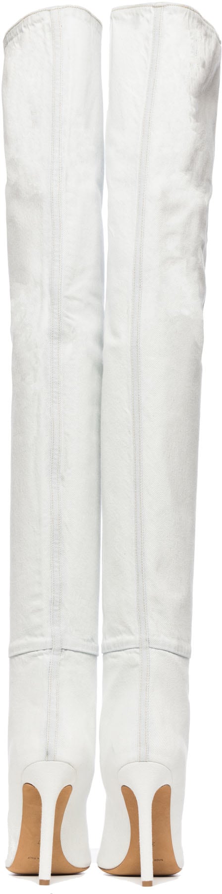 YEEZY: Blanc Talons Hauts de Cuisse Blanc - 4