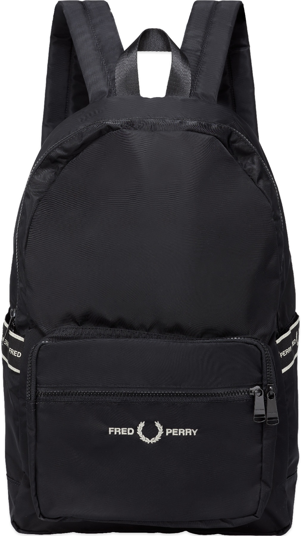 Fred Perry: Black Graphic Tape Backpack - 1