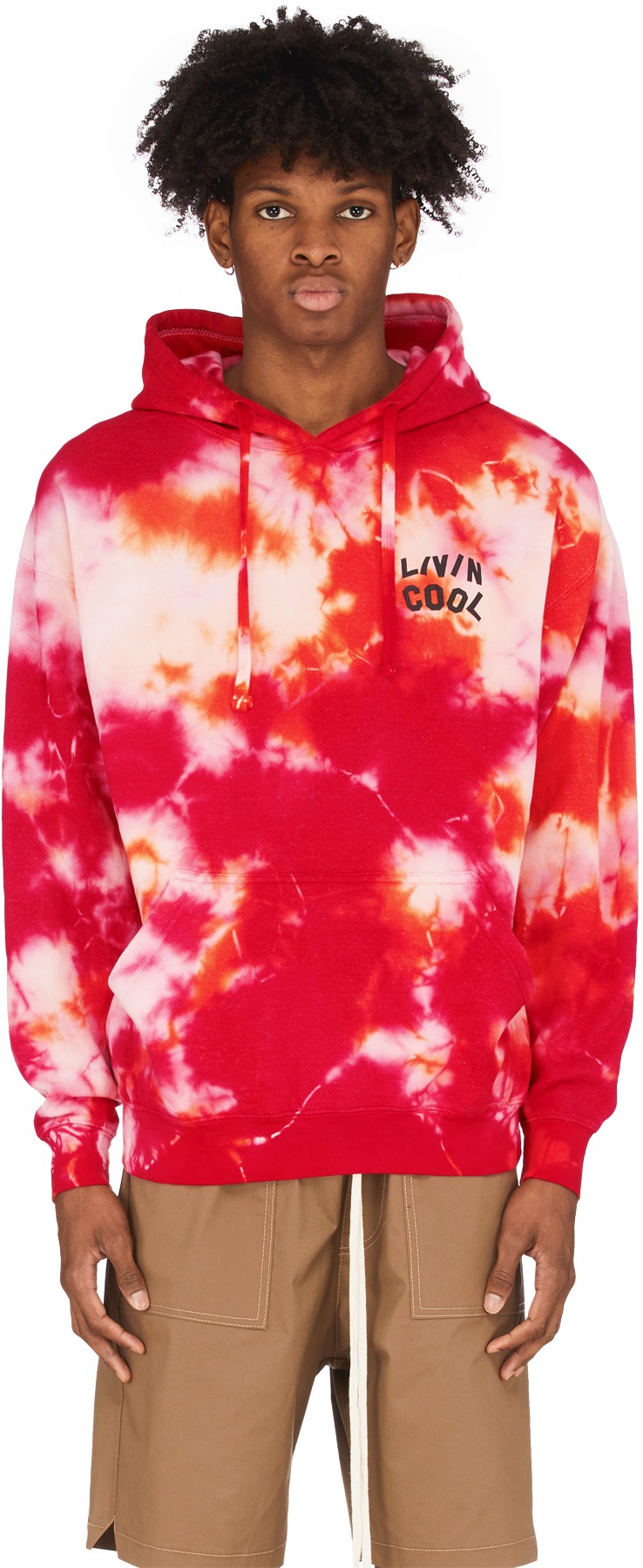LIVINCOOL: Multicolores Veste à Capuche Tie-Dye Logo Ondulé Multicolores - 1
