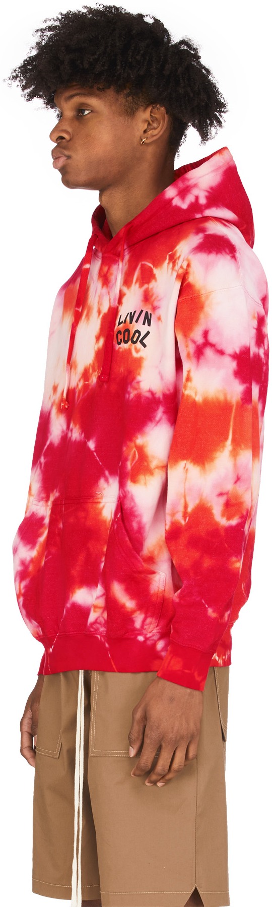 LIVINCOOL: Multicolor Tie-Dye Wavy Logo Hoodie - 2