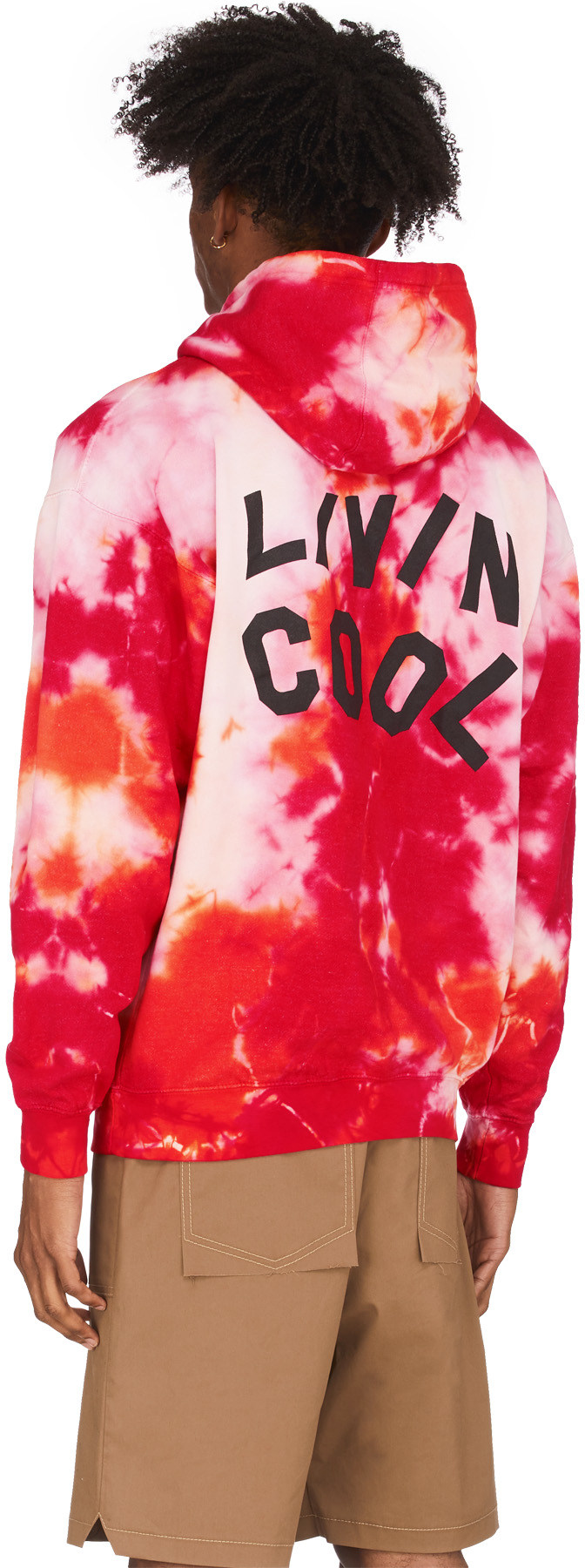 LIVINCOOL: Multicolor Tie-Dye Wavy Logo Hoodie - 3