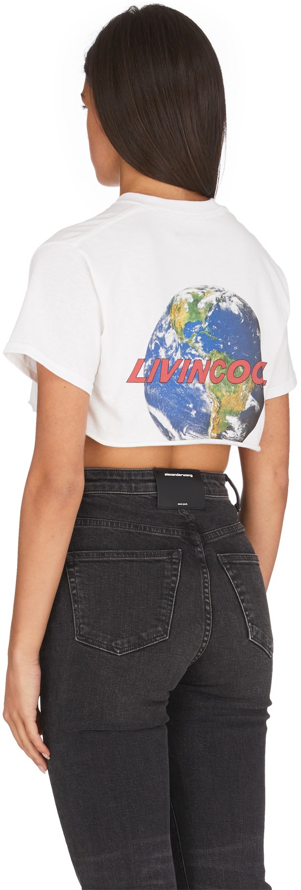 LIVINCOOL: White World Tour Crop Top - 3