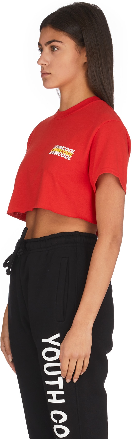 LIVINCOOL: Red World Tour Crop Top - 2