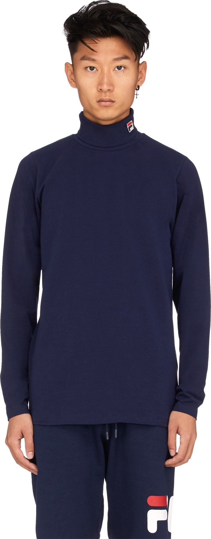 Fila: Blue 19th Classic Roll Neck Sweater - 1