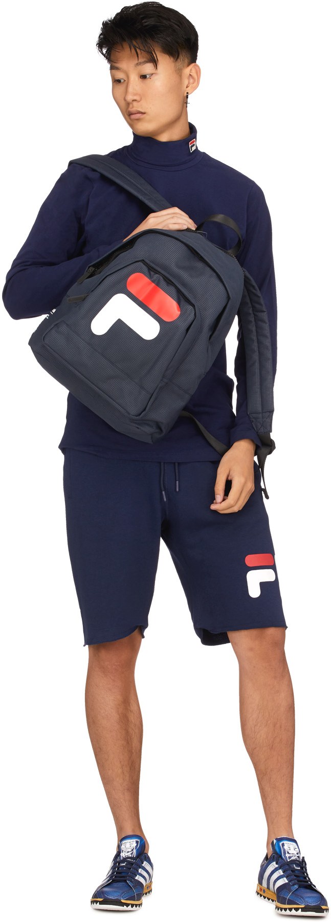 Fila: Blue 19th Classic Roll Neck Sweater - 4