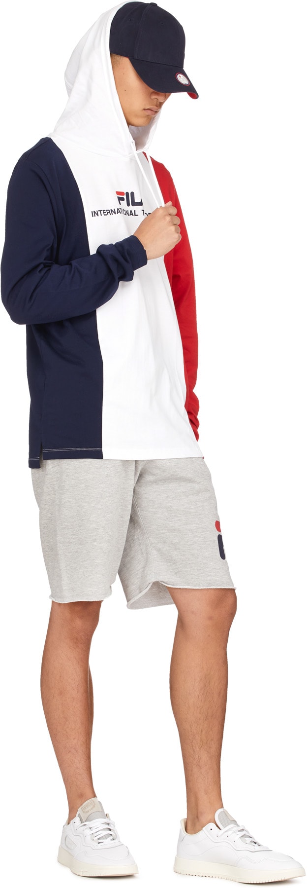Fila: White Flavio Hooded T-Shirt - 4