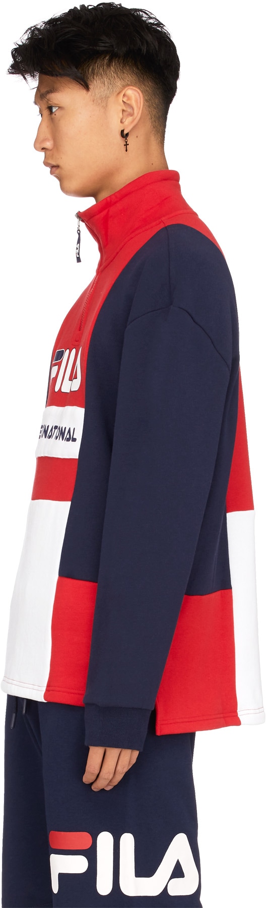 Fila: Blue Damiano Funnel Neck Sweater - 2