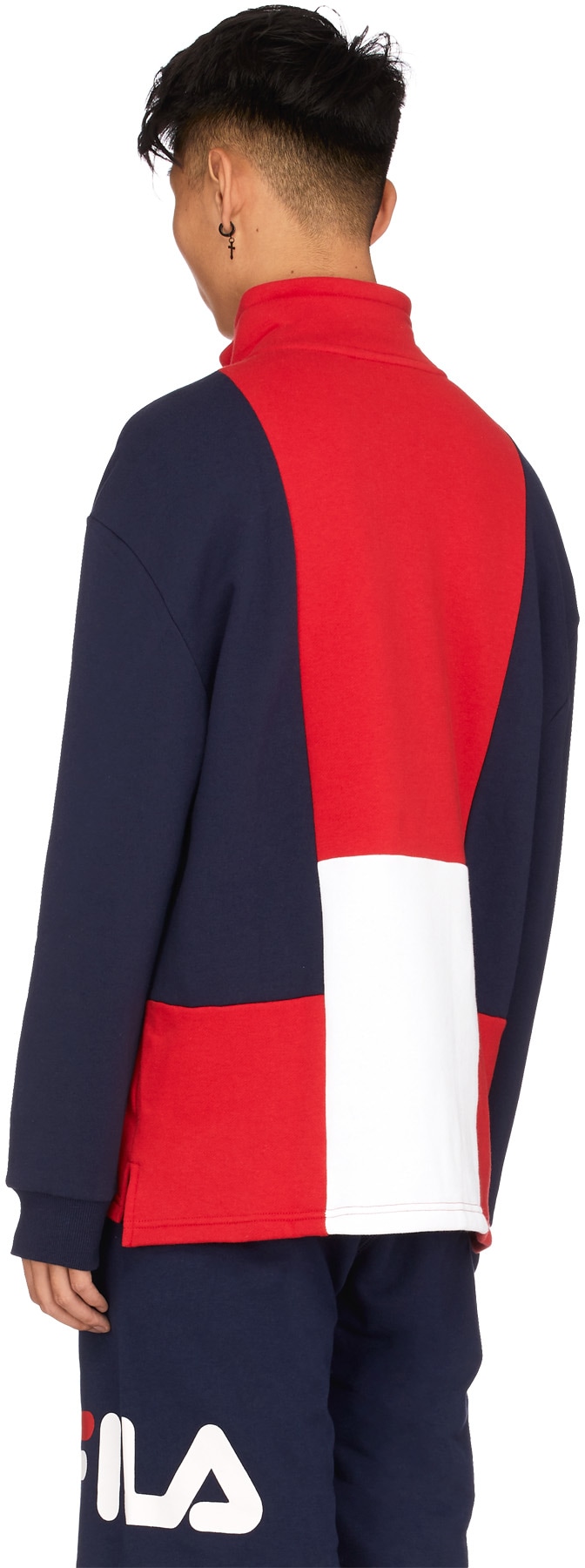 Fila: Blue Damiano Funnel Neck Sweater - 3