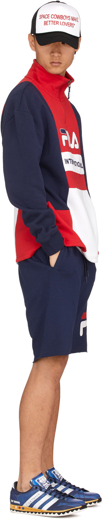 Fila: Blue Damiano Funnel Neck Sweater - 4