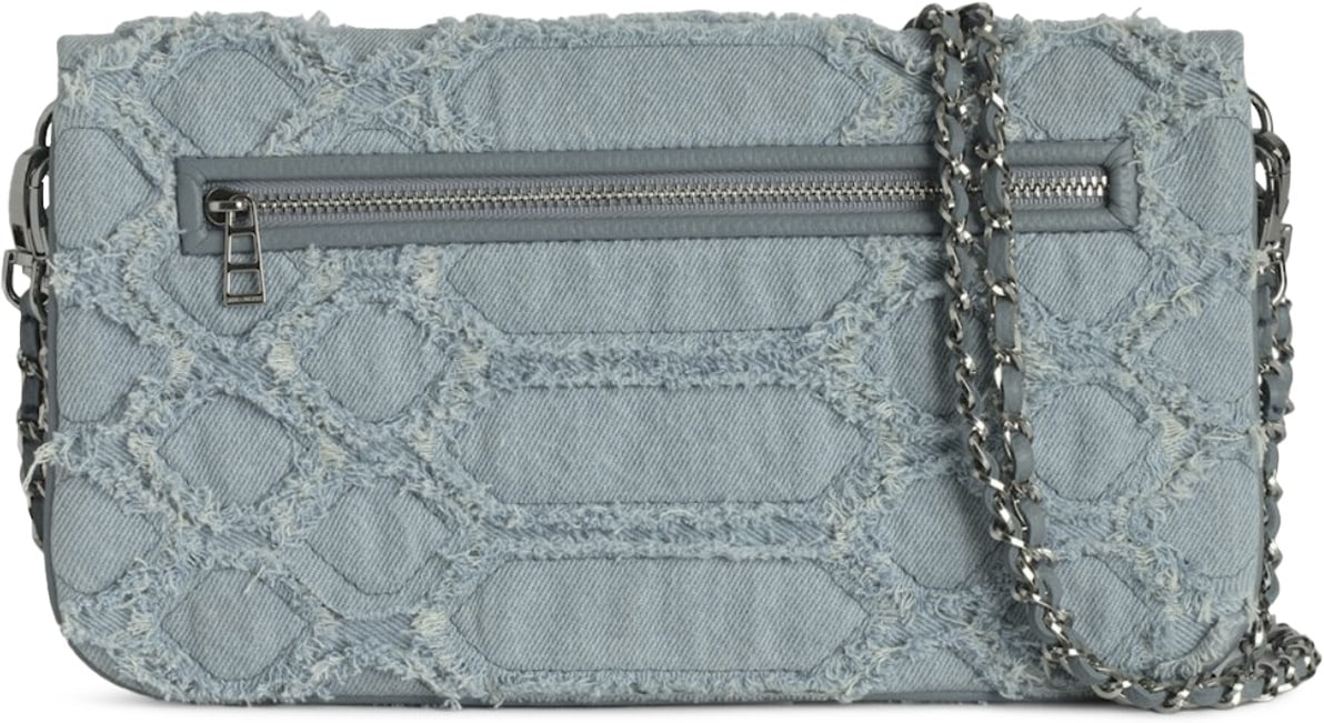Zadig & Voltaire: Bleu Pochette en démine frangée Rock Bleu - 3