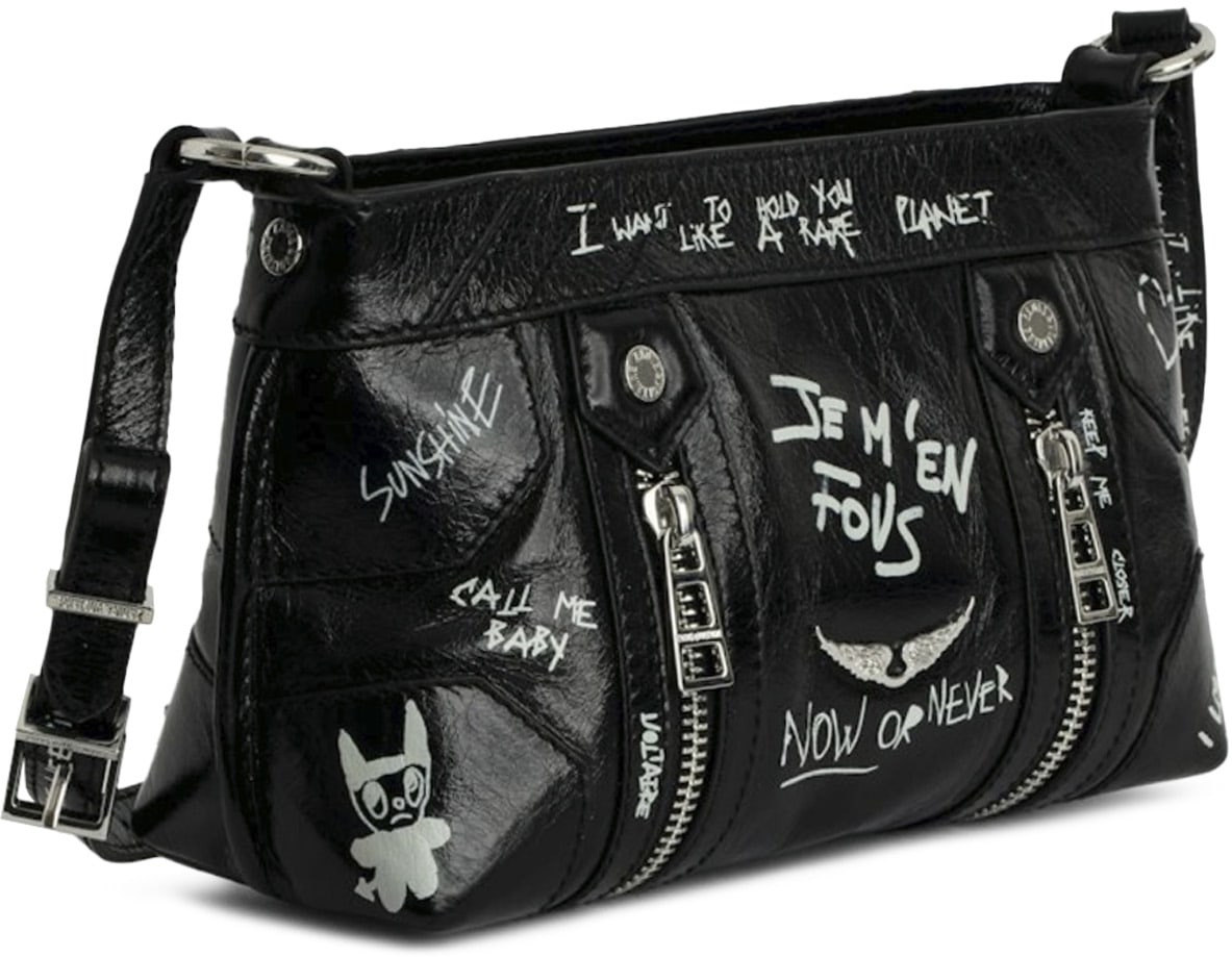 Zadig & Voltaire: Black Sunny Mood Graffiti Bag - 2