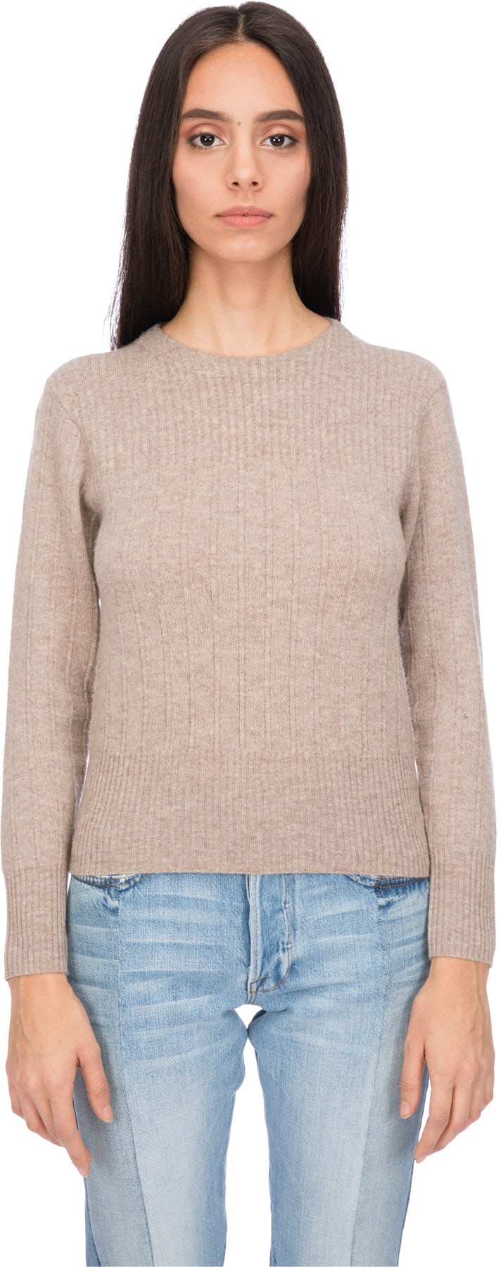 Frame: Neutrals Accordion Rib Sweater - 1