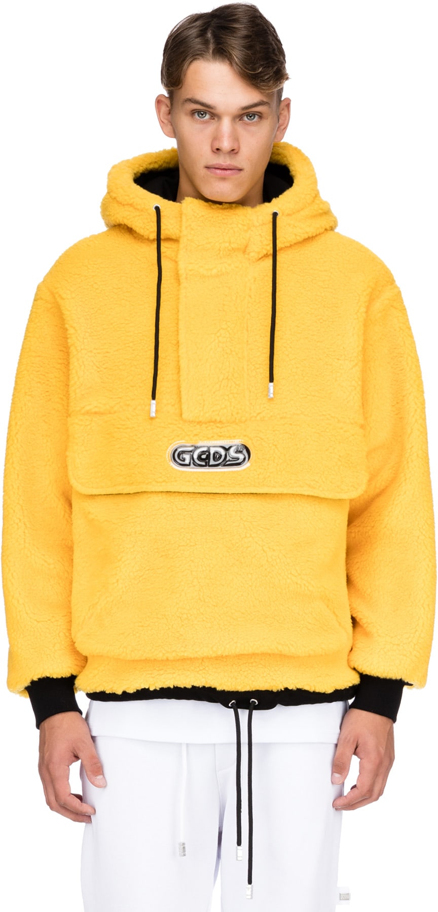 GCDS: Yellow Macro Logo Pocket Anorak - 1