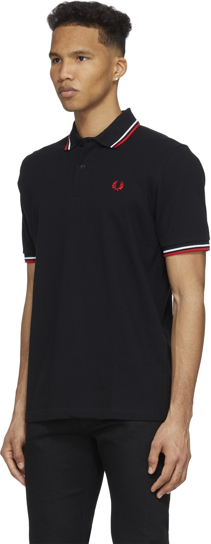 Fred Perry: Black M12 Twin Tipped Polo Shirt - 2