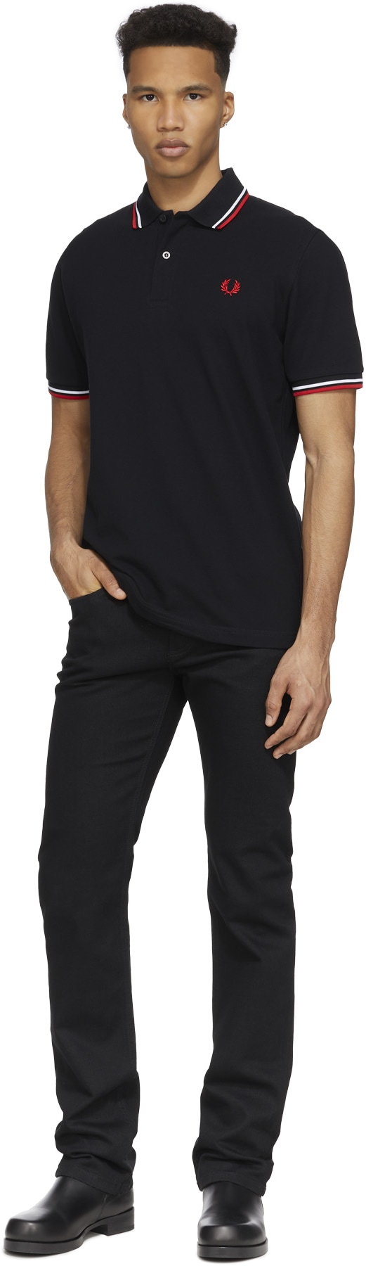 Fred Perry: Noir Polo Twin Tipped M12 Noir - 4