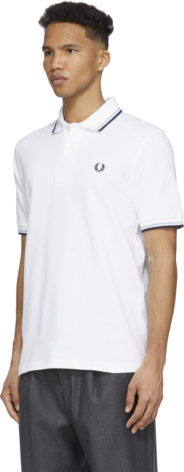 Fred Perry: White M12 Twin Tipped Polo Shirt - 2