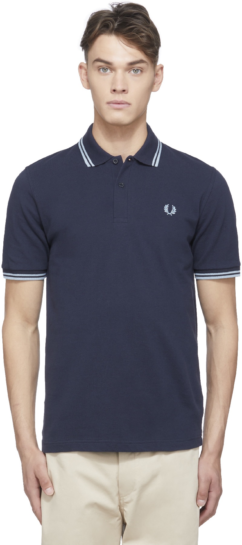 Fred Perry: Bleu Polo Twin Tipped Bleu - 1