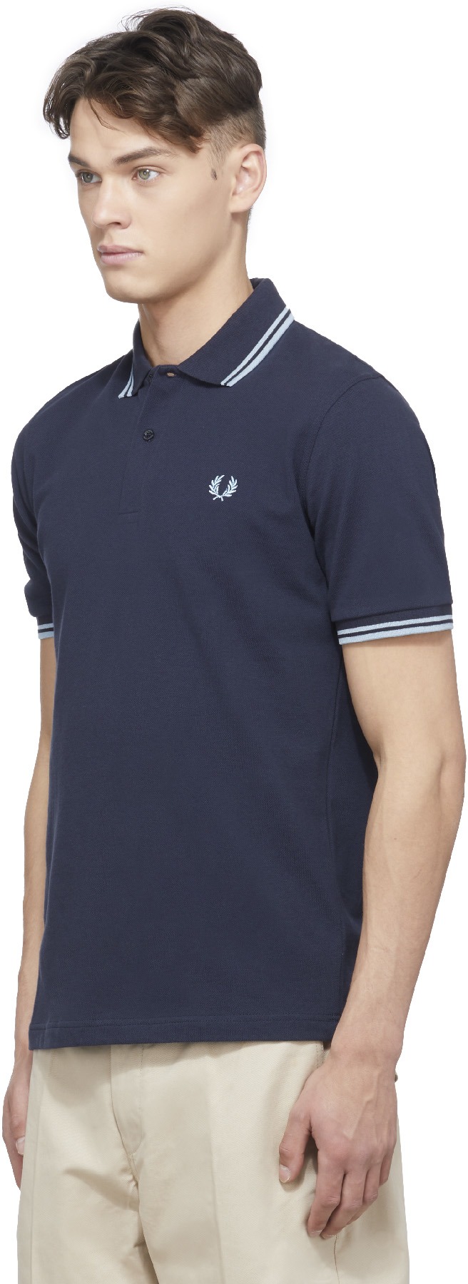 Fred Perry: Bleu Polo Twin Tipped Bleu - 2