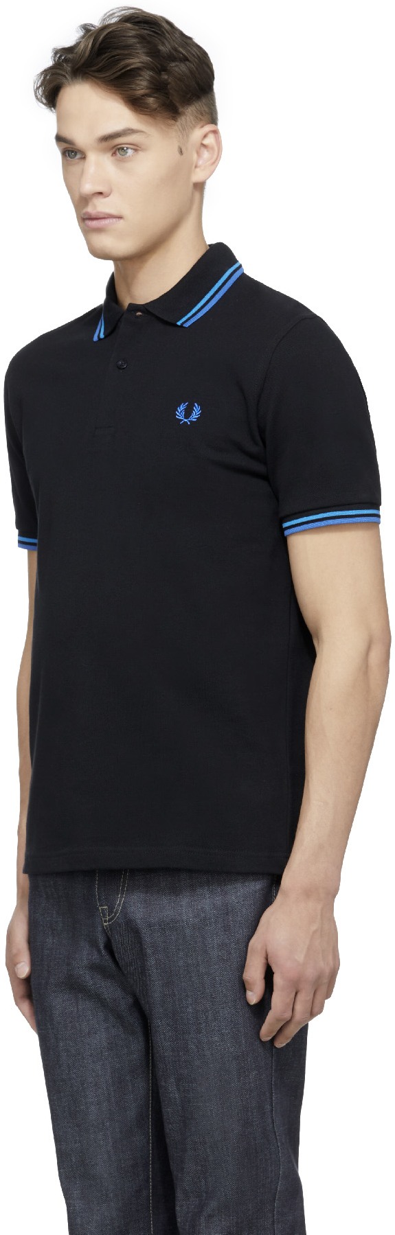 Fred Perry: Bleu Polo Twin Tipped Bleu - 2