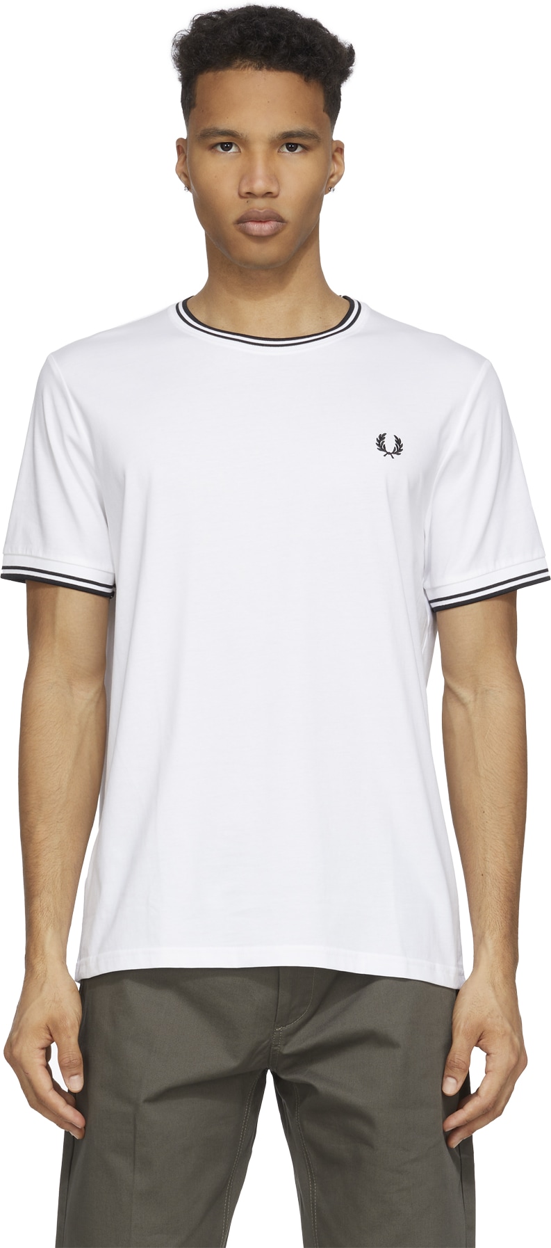 Fred Perry: White Twin Tipped T-Shirt - 1