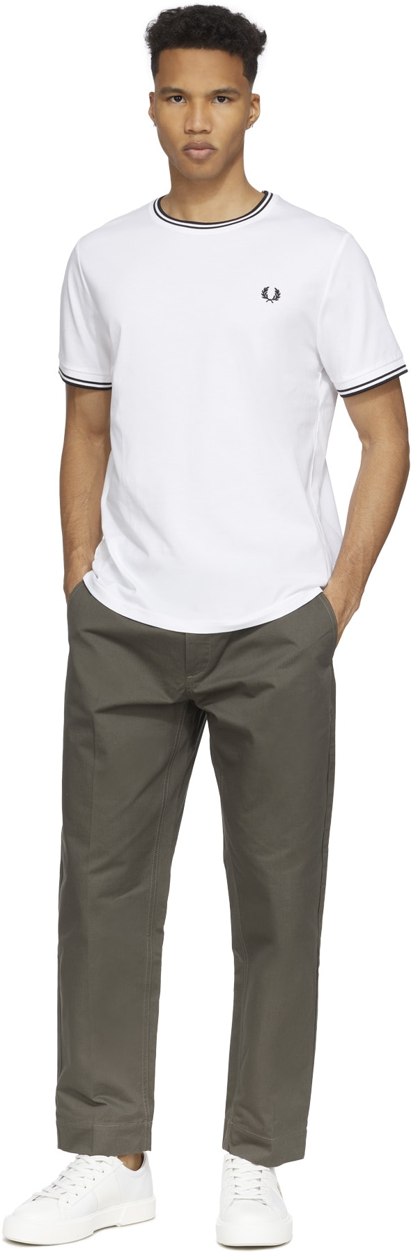 Fred Perry: Blanc T-Shirt Twin Tipped Blanc - 4