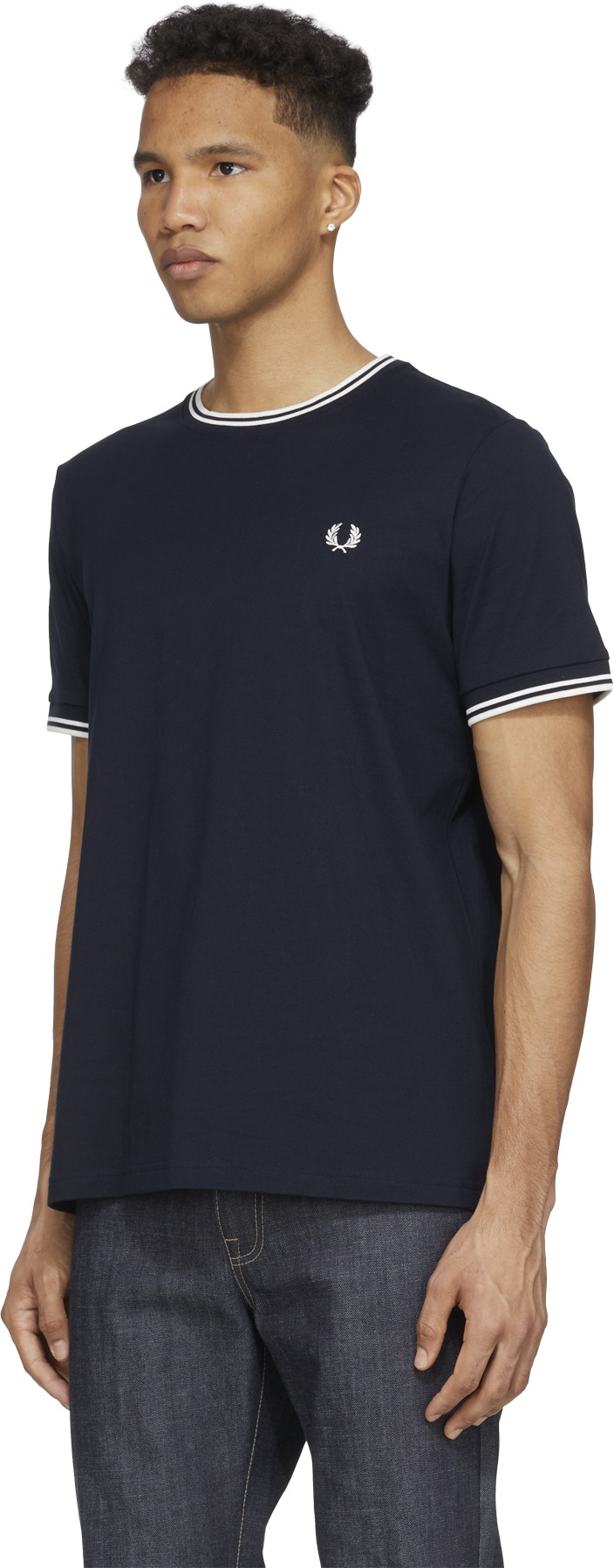 Fred Perry: Blue Twin Tipped T-Shirt - 2