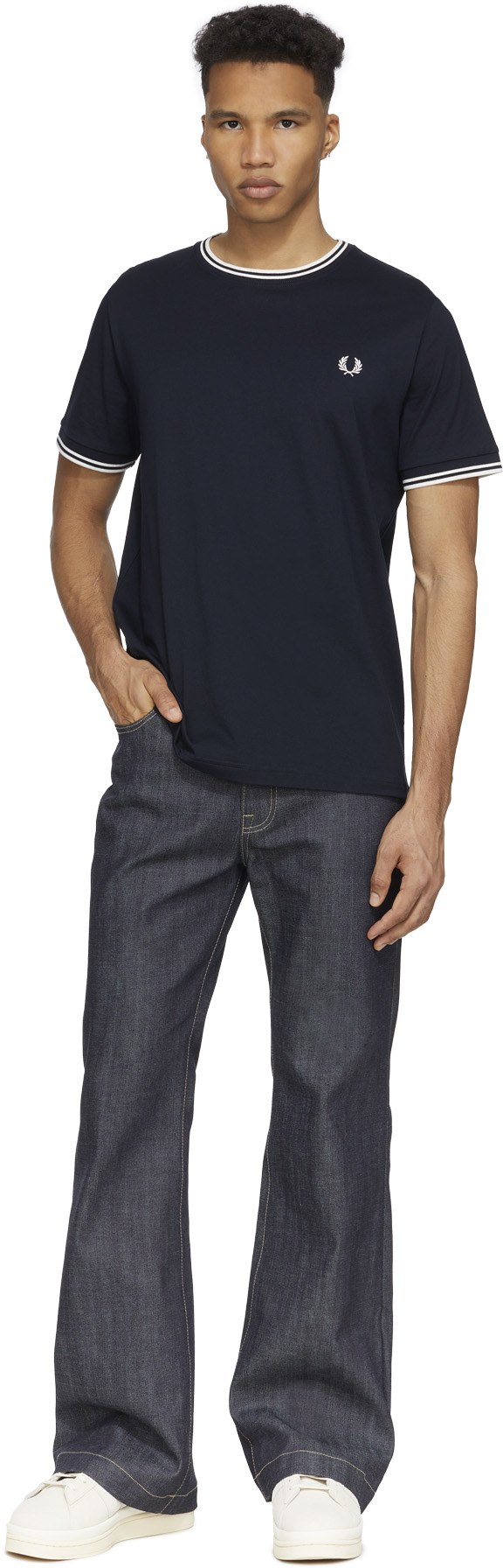 Fred Perry: Bleu T-Shirt Twin Tipped Bleu - 4